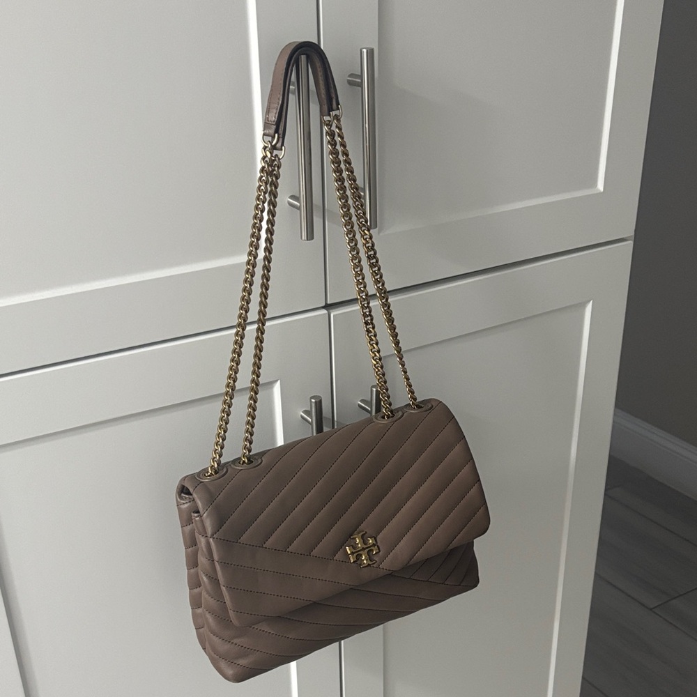 Tory Burch Kira Quilted Brown Shoulder Bag